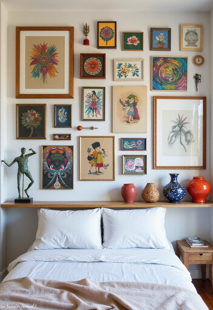 10 Color Drenched Bedroom Ideas That Will Make You Feel Like You're in a Rainbow! - 5. Colorful Artwork