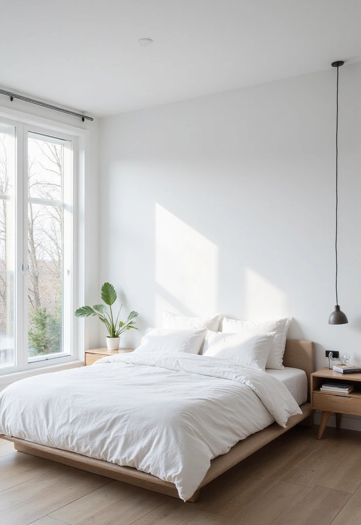 19 Stunning Master Bedrooms with Accent Walls That'll Make You Want to Redecorate! - 6. Minimalist Chic with a White Accent