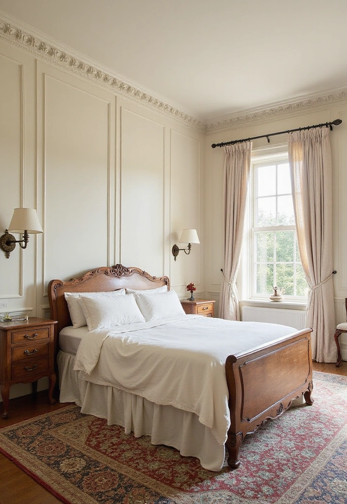19 Stunning Master Bedrooms with Accent Walls That'll Make You Want to Redecorate! - 9. Classic Elegance with Wainscoting