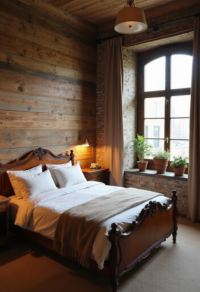 19 Stunning Master Bedrooms with Accent Walls That'll Make You Want to Redecorate! - 3. Rustic Charm with Wood Paneling