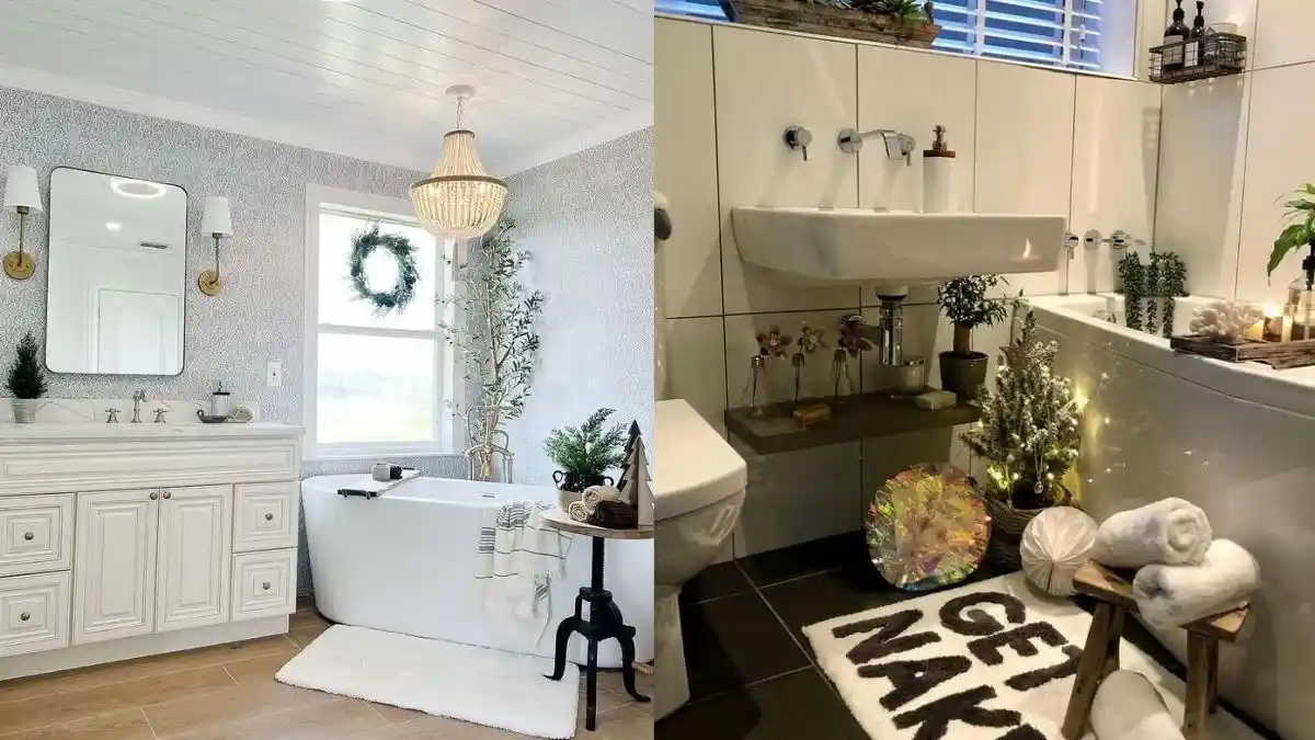 Elegant Neutral Christmas Bathroom Decor You’ll Adore