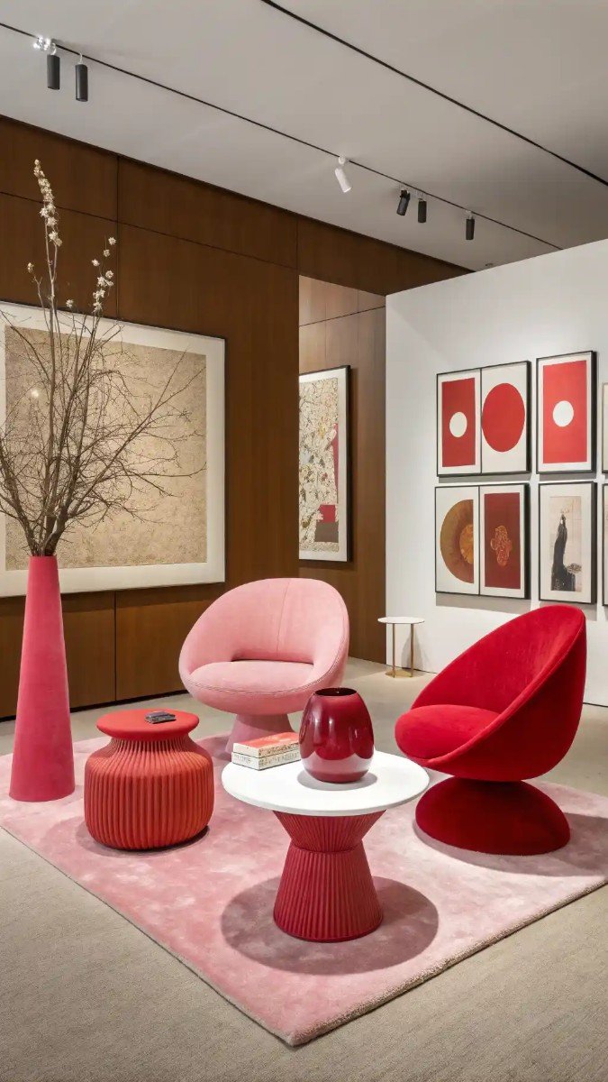 red pink brown living room 2