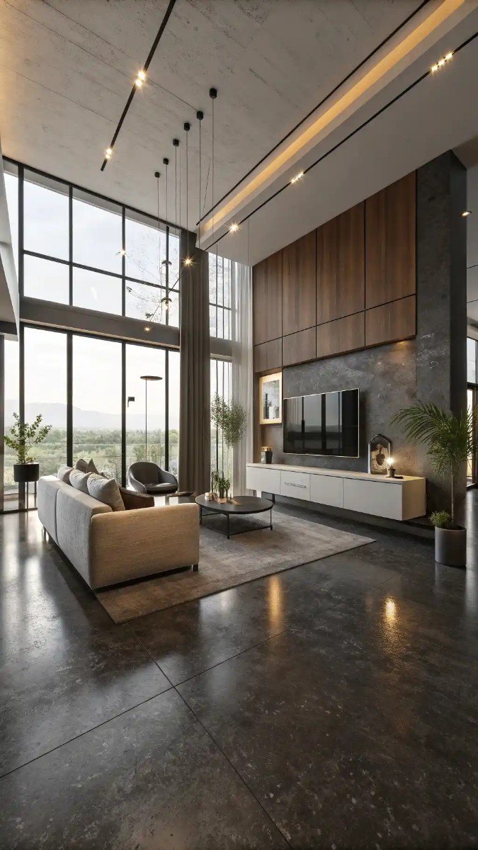 living room concrete floor ideas 3