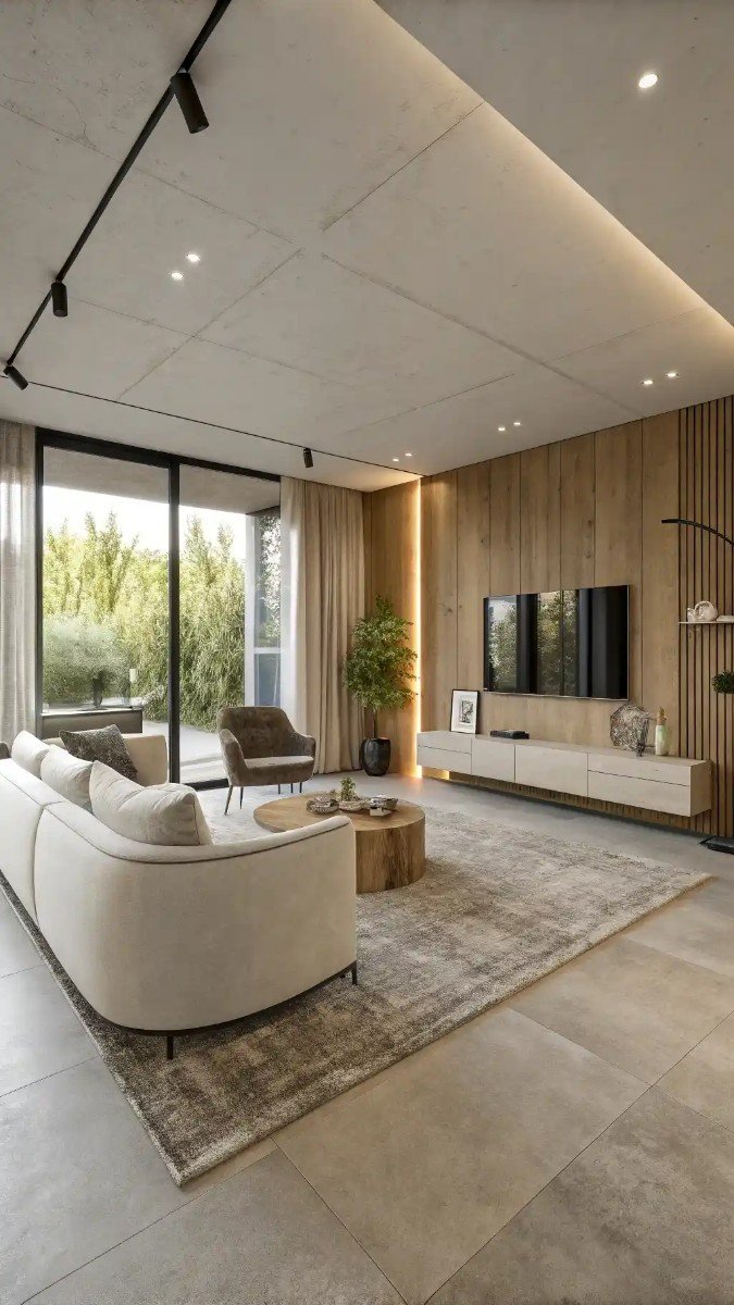 living room concrete floor ideas 8