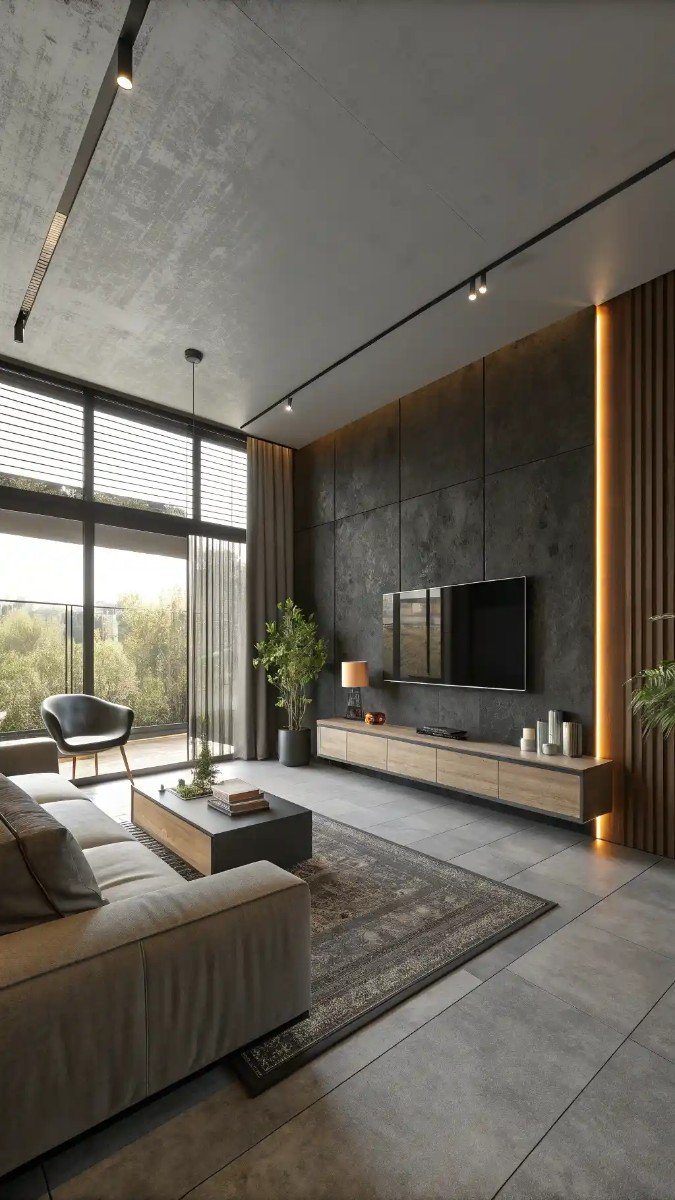 living room concrete floor ideas 17