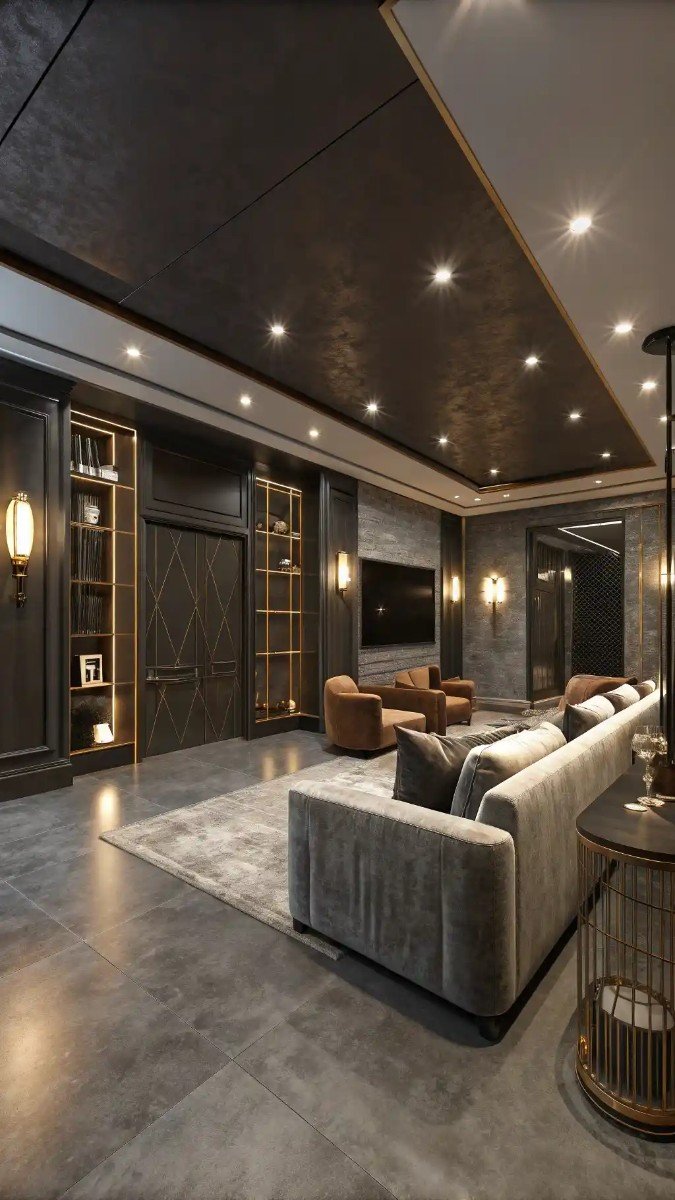 concrete floor basement living room 10