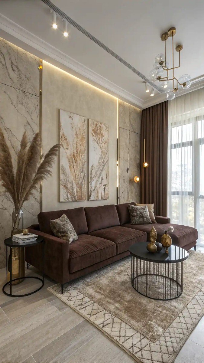 dark beige sofa living room ideas decor 1