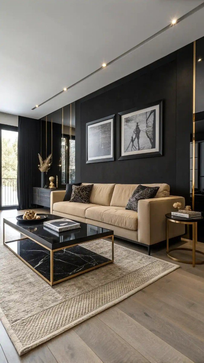 dark beige sofa living room ideas decor 2