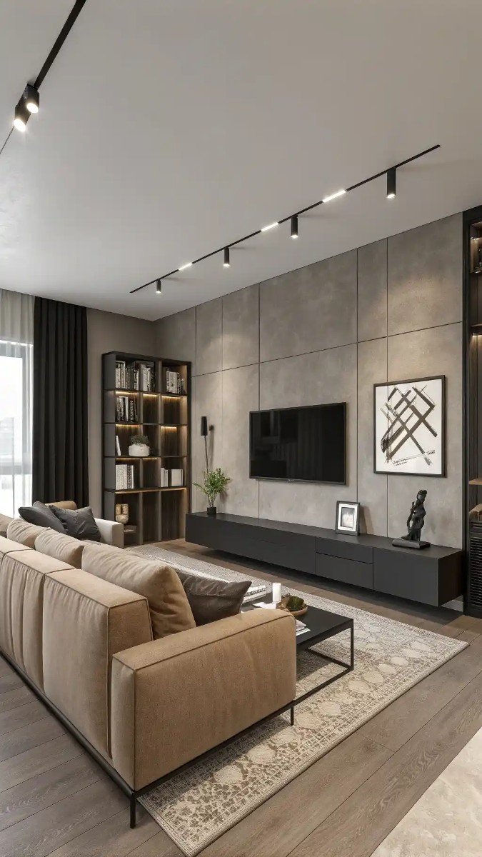 dark beige sofa living room ideas decor 17