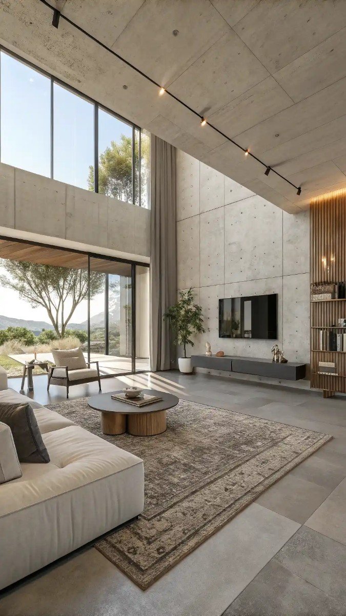 living room concrete floor ideas 5