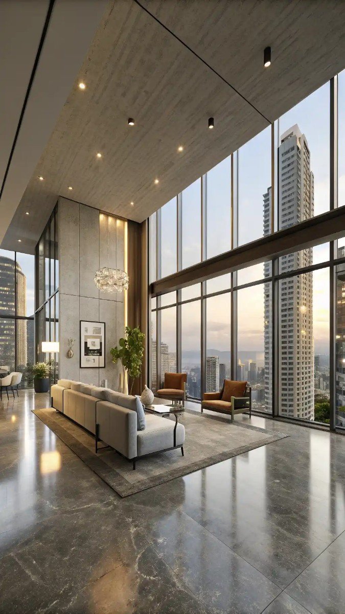 living room concrete floor ideas 18