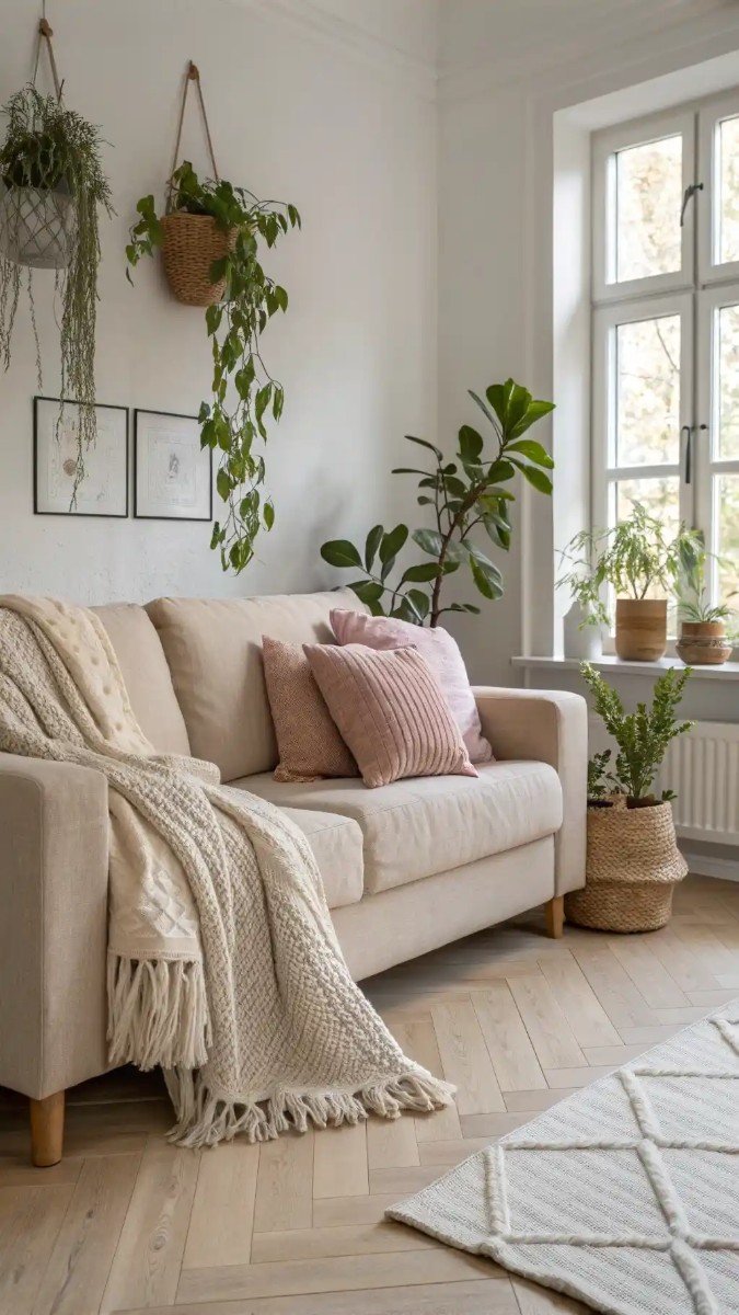 living room with beige sofa ideas 6