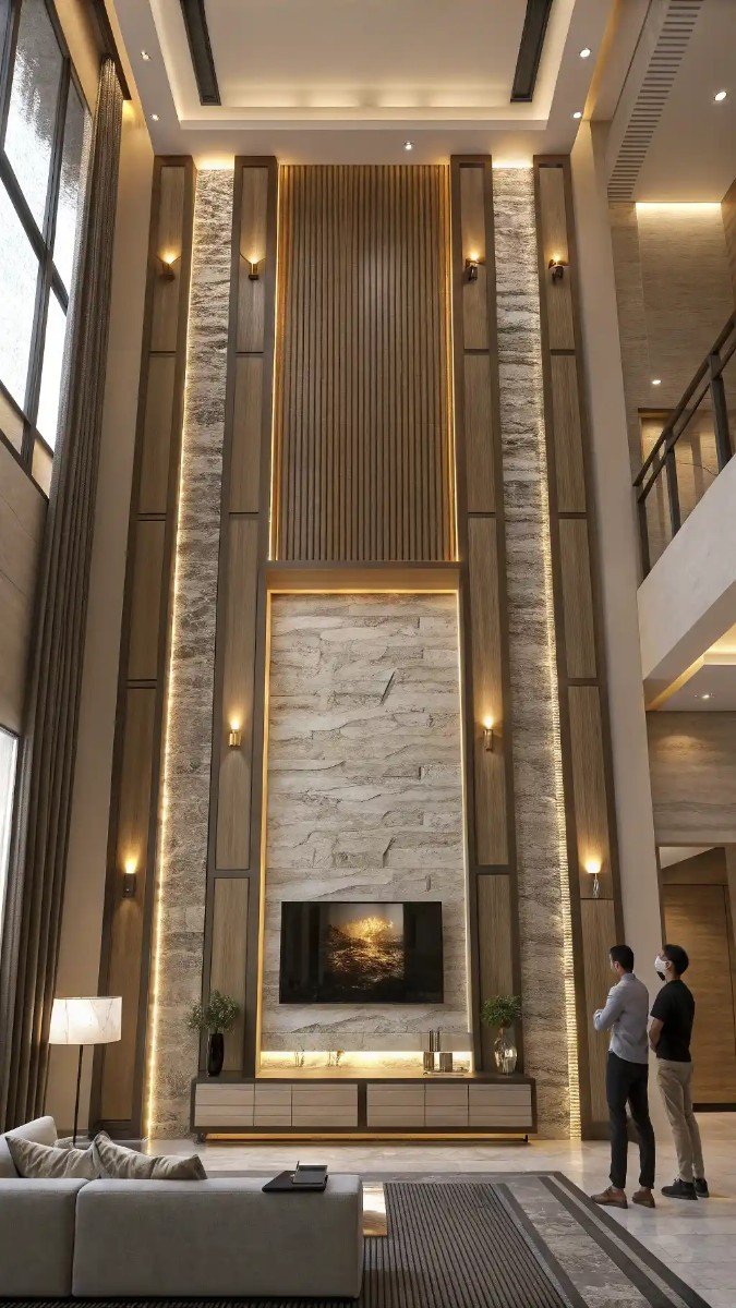 luxury living room tv unit wall design 6