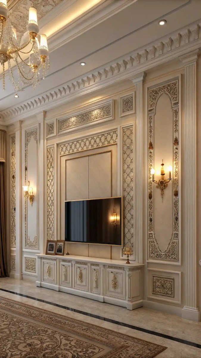 luxury living room tv unit wall design 8