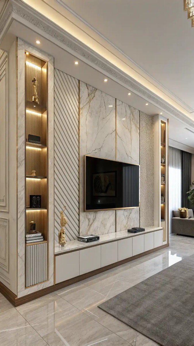 luxury living room tv unit wall design 9