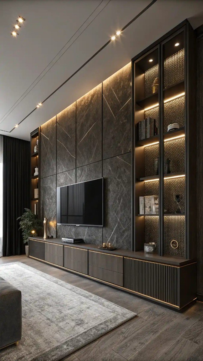 luxury living room tv unit wall design 11
