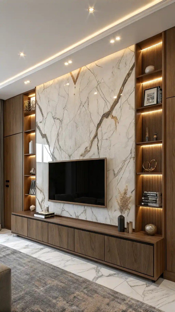 luxury living room tv unit wall design 14