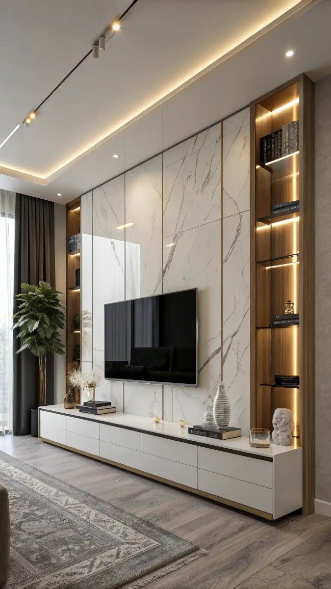 luxury living room tv unit wall design 18