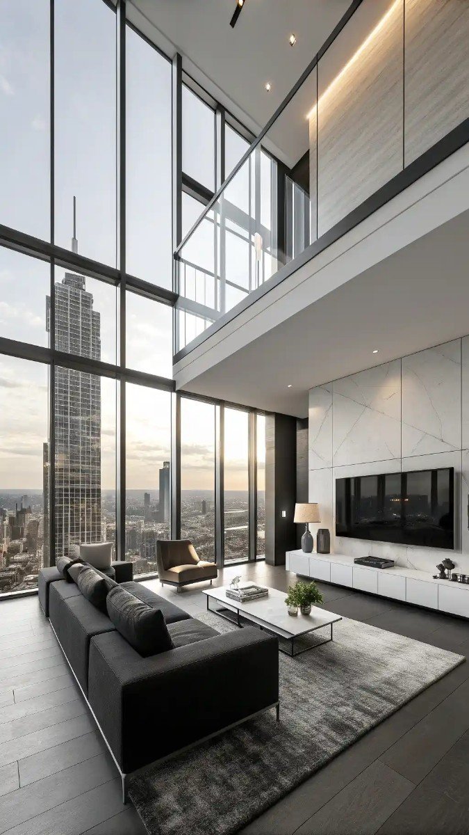 modern high rise apartment living room 6