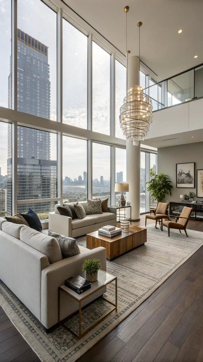 modern high rise apartment living room 7