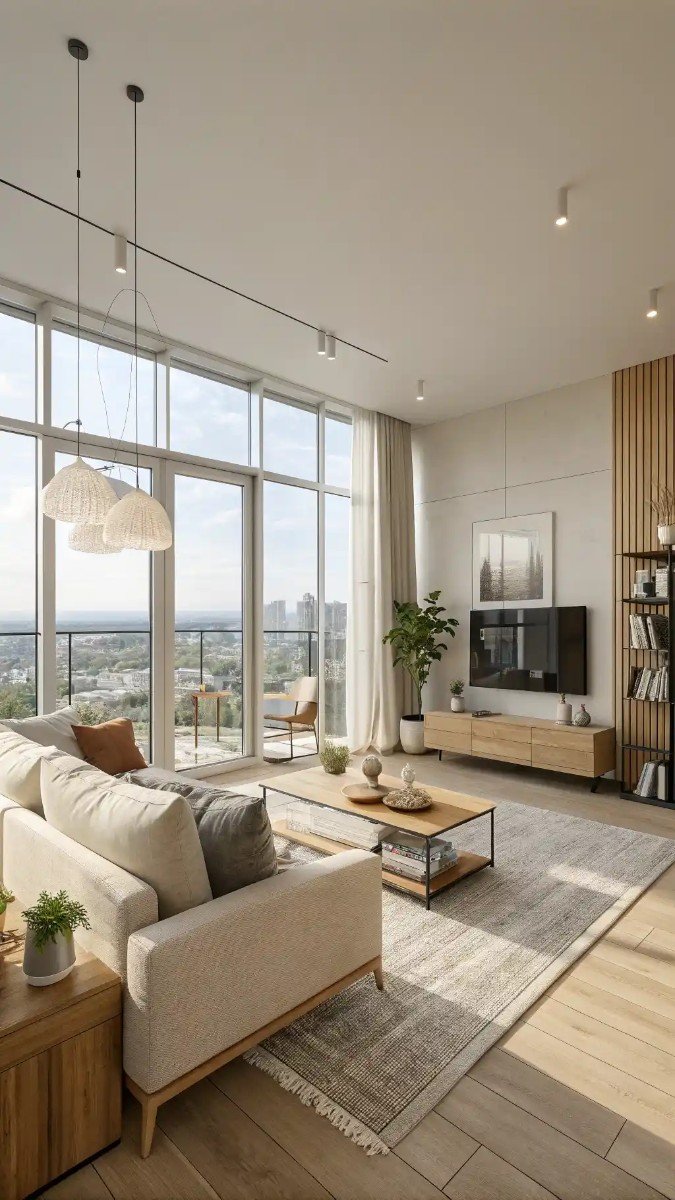 modern high rise apartment living room 8