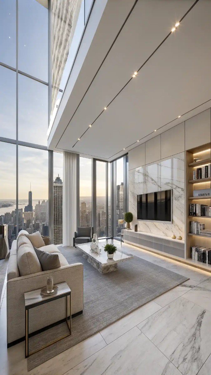 modern high rise apartment living room 9