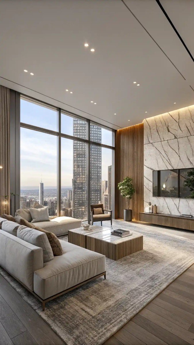 modern high rise apartment living room 10