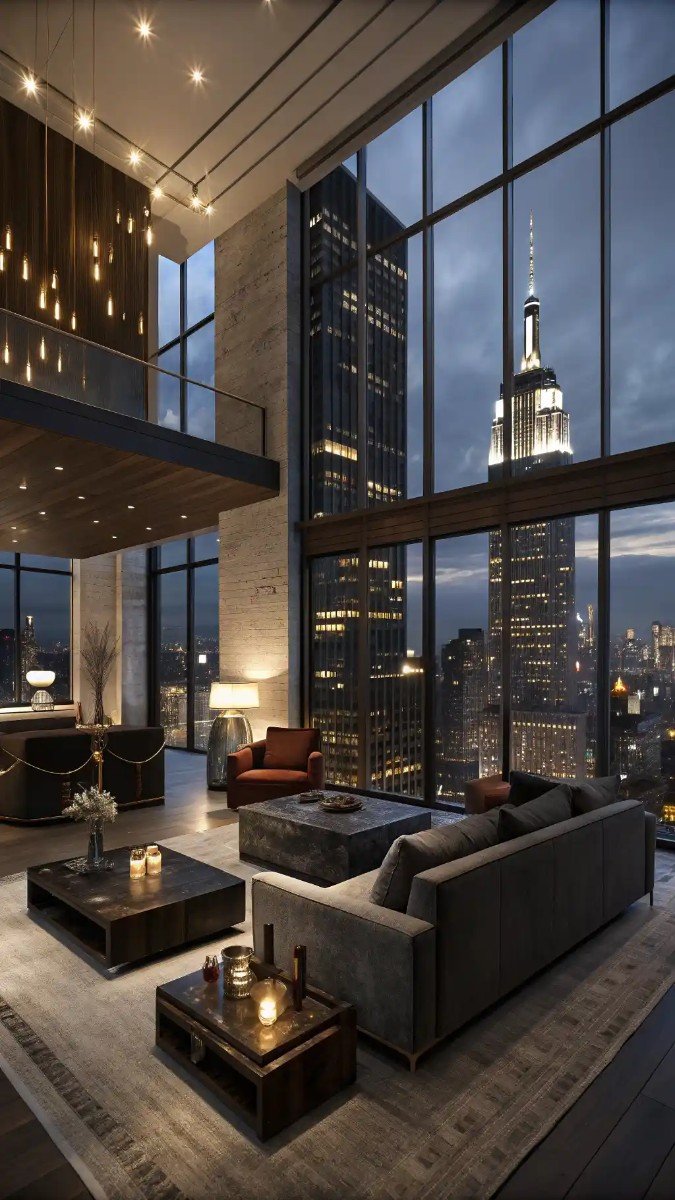 modern high rise apartment living room 14