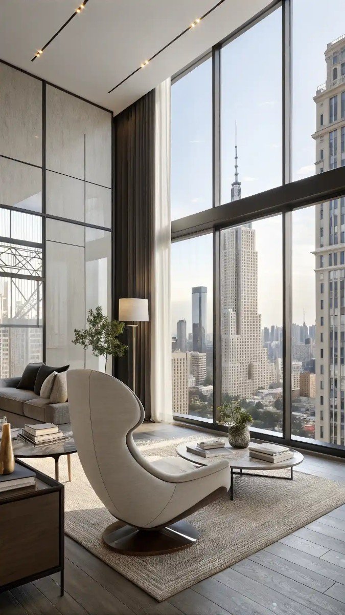 modern high rise apartment living room 15