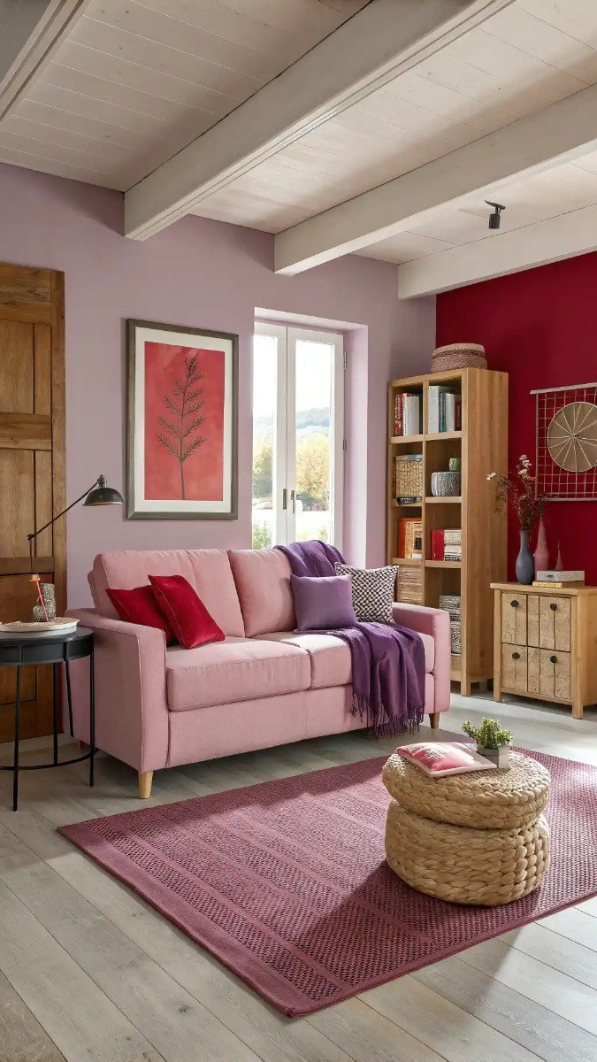 pink purple red living room 1
