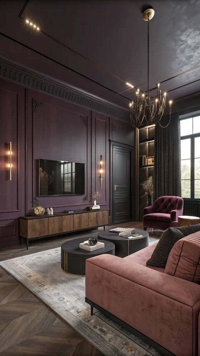 pink purple red living room 2