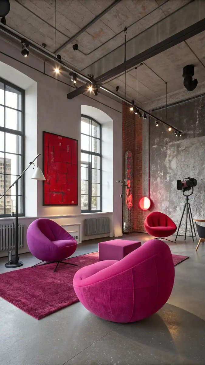 pink purple red living room 3