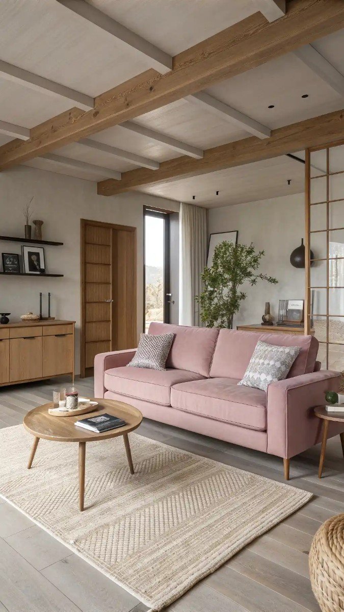 pink purple red living room 5