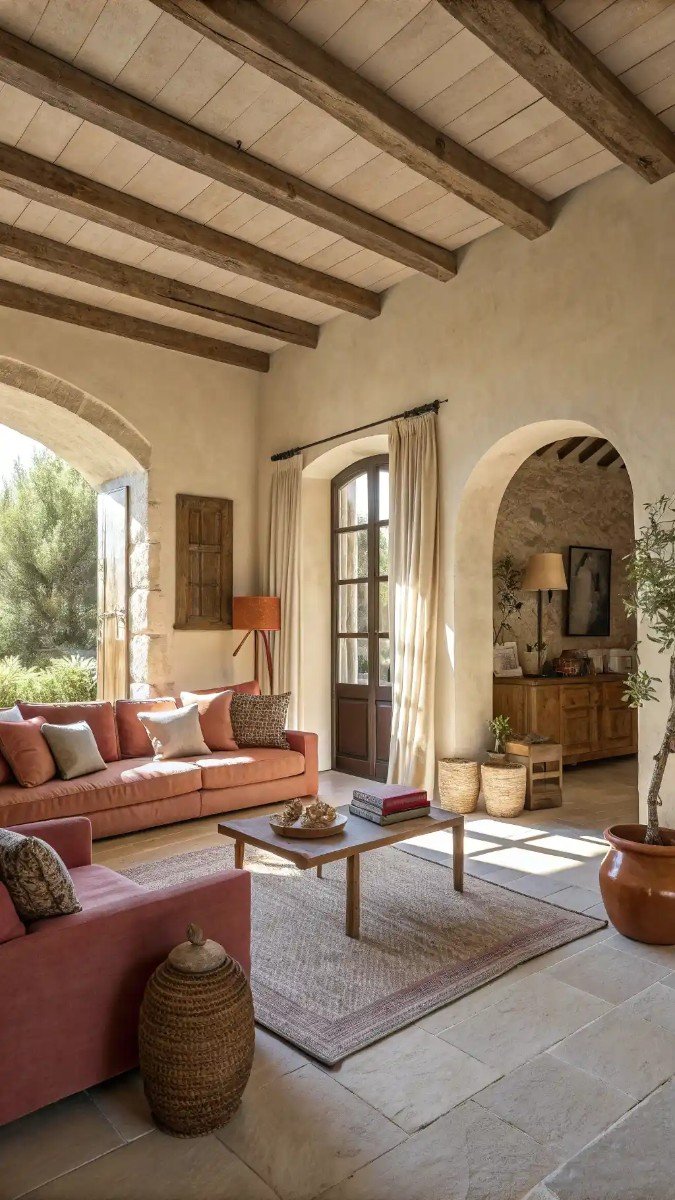 pink purple red living room 18