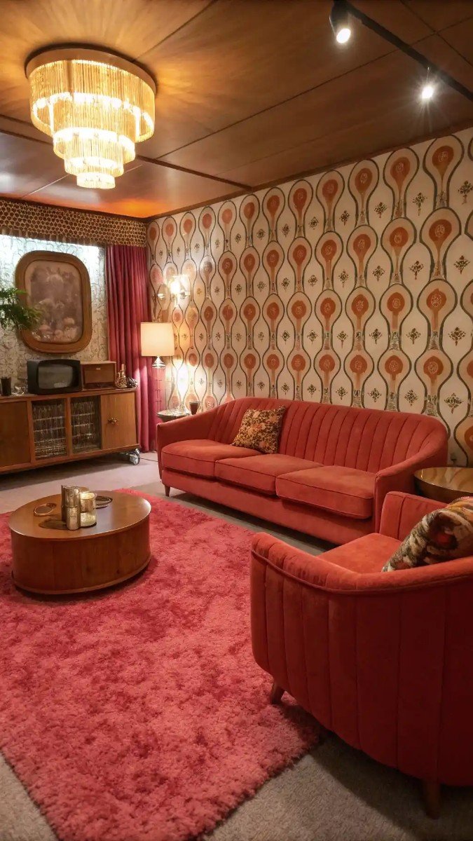 red and pink living room decor 2