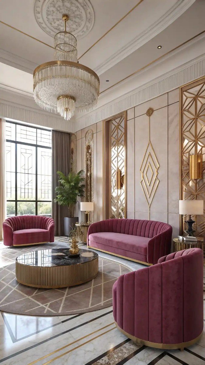 pink purple red living room 21