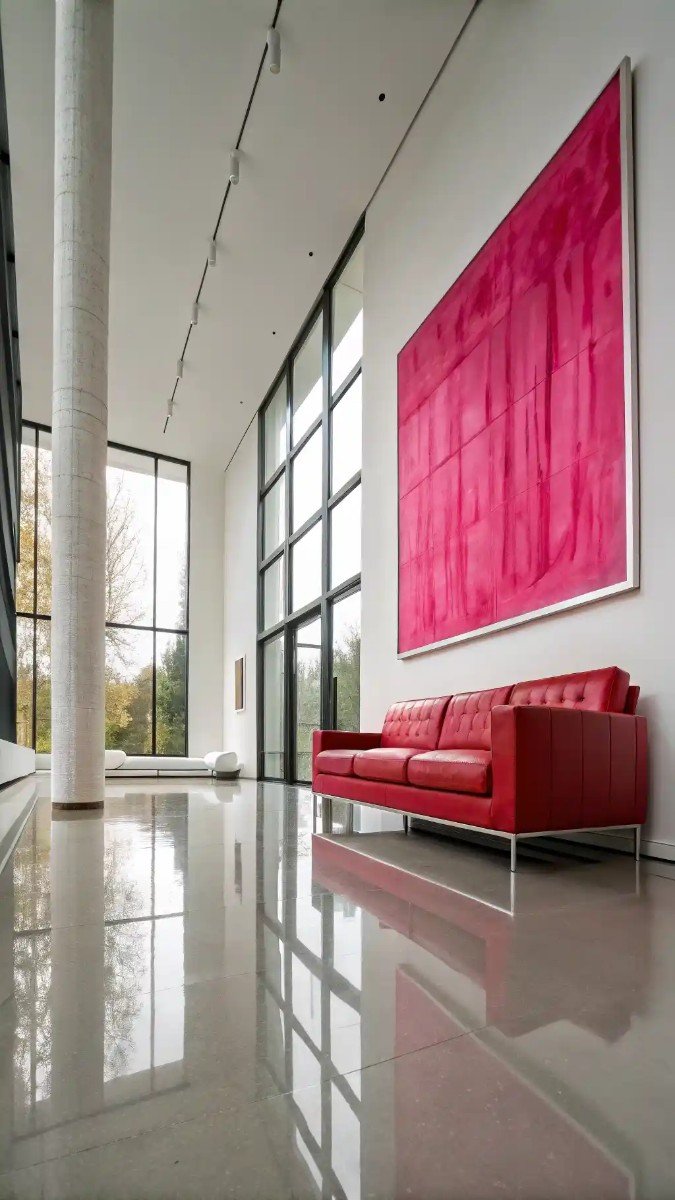 red and pink living room decor 7