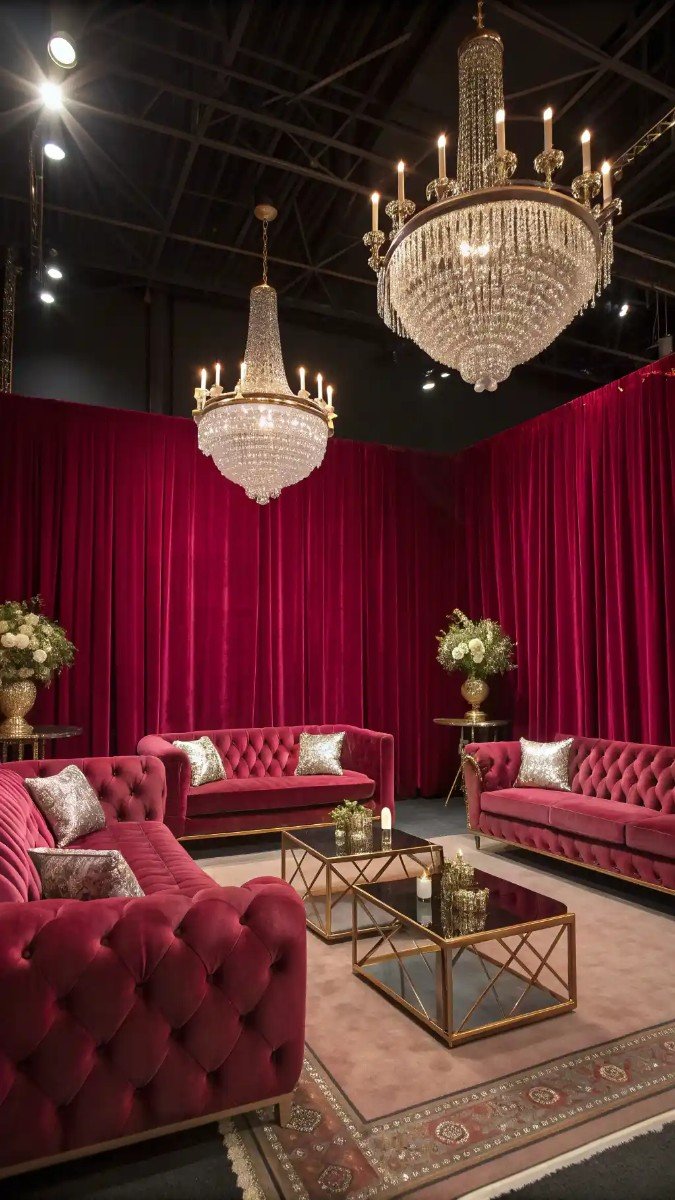 red and pink living room decor 13