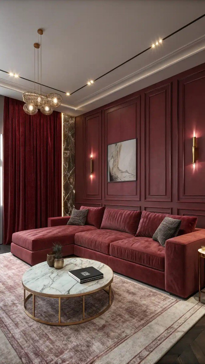 red and pink living room decor 15