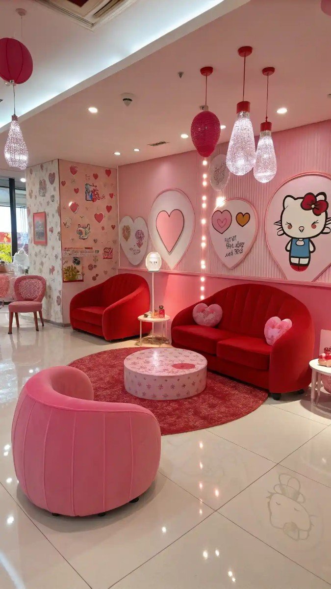 red and pink living room decor 18