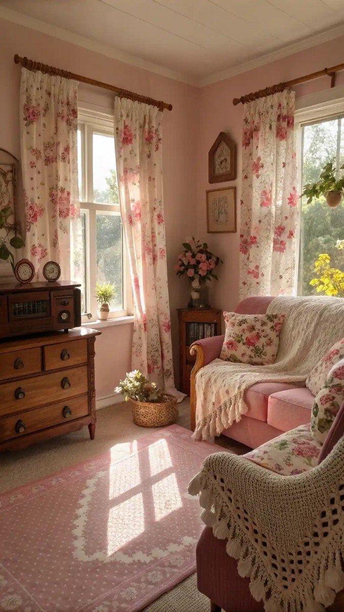 red and pink living room decor 22