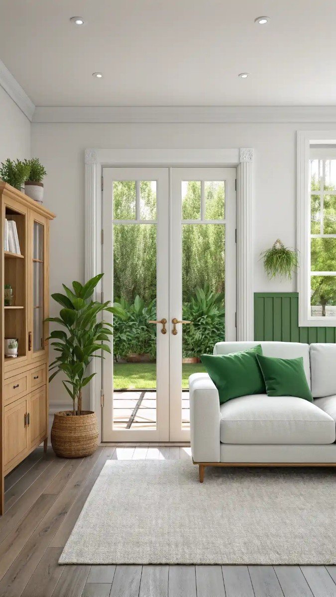 small living room with garden doors 3