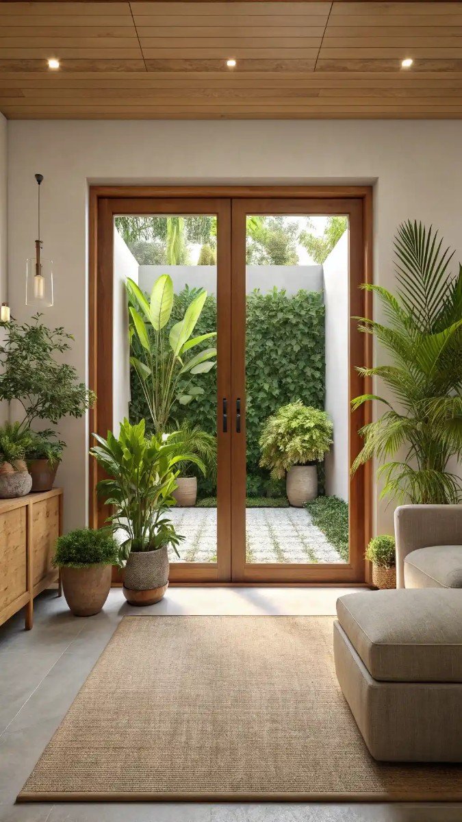 small living room with garden doors 4