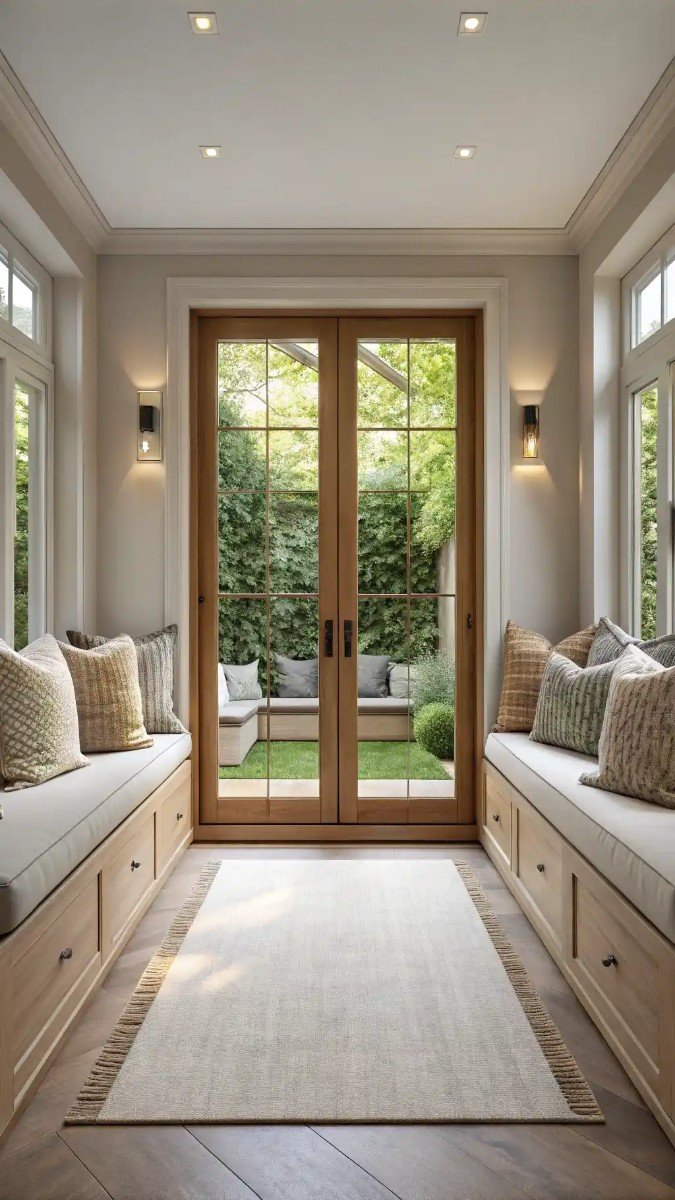 small living room with garden doors 7