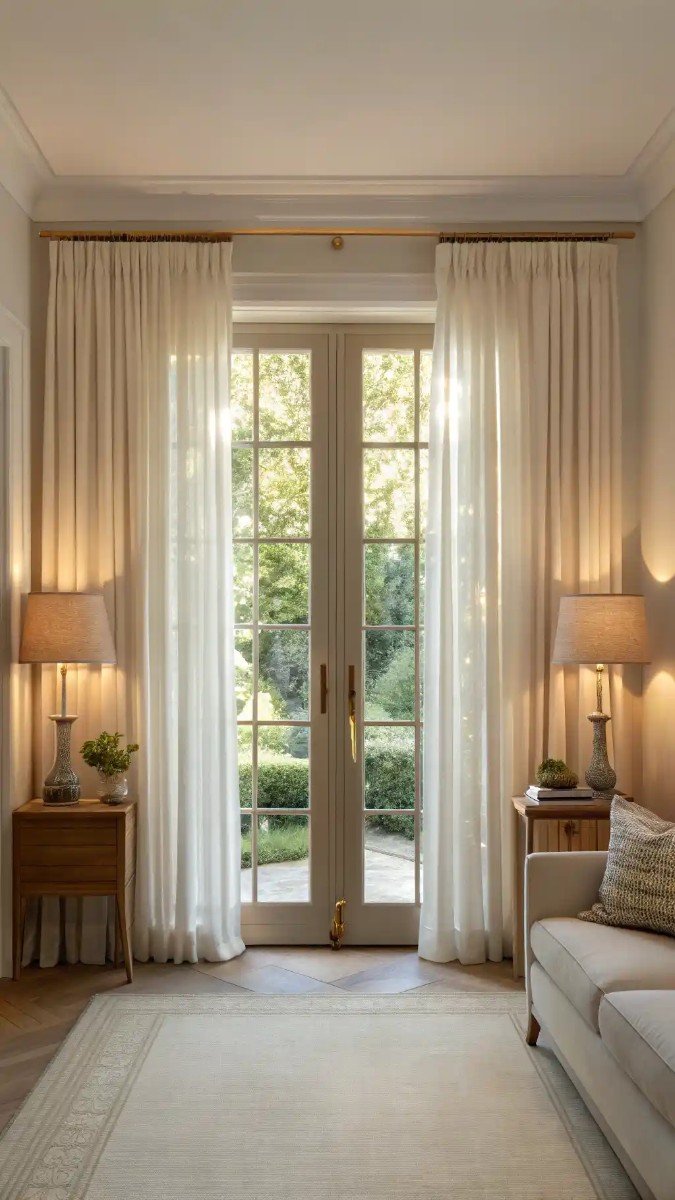 small living room with garden doors 9