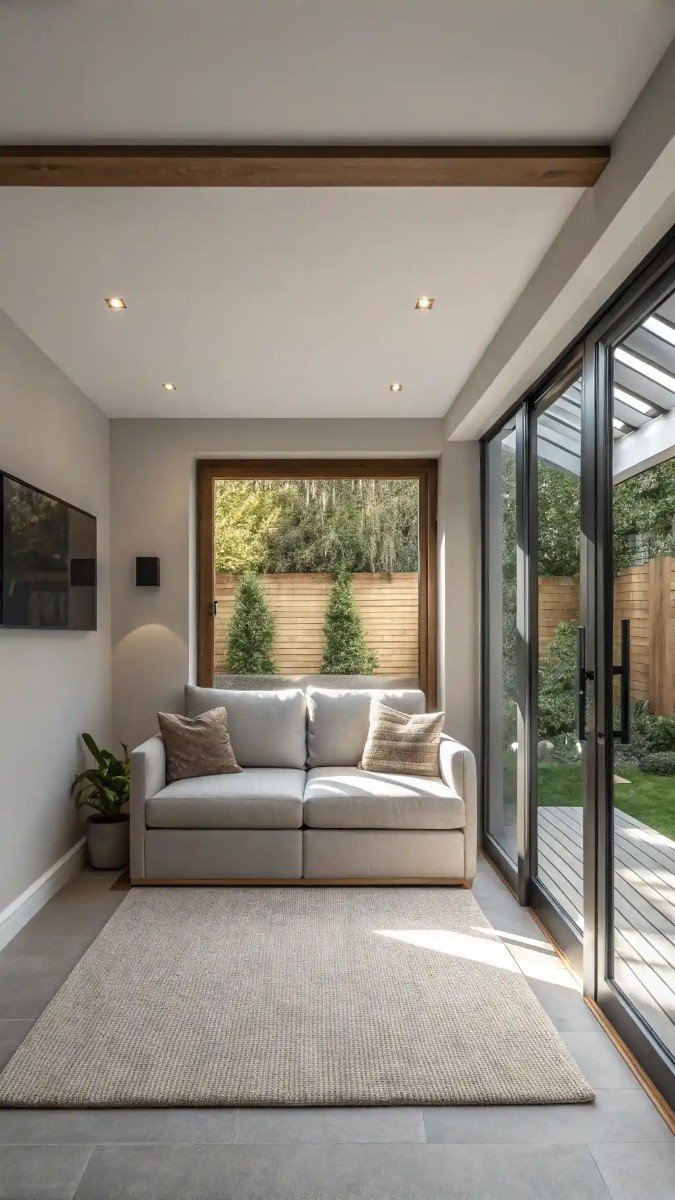 small living room with garden doors 10