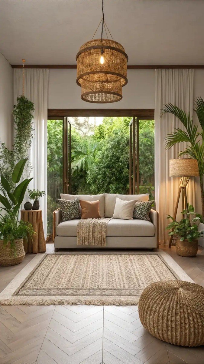small living room with garden doors 11