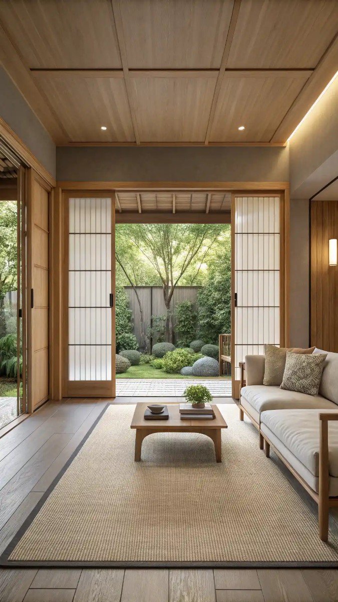 small living room with garden doors 15