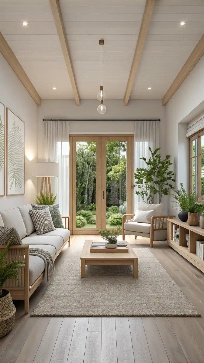 small living room with garden doors 19
