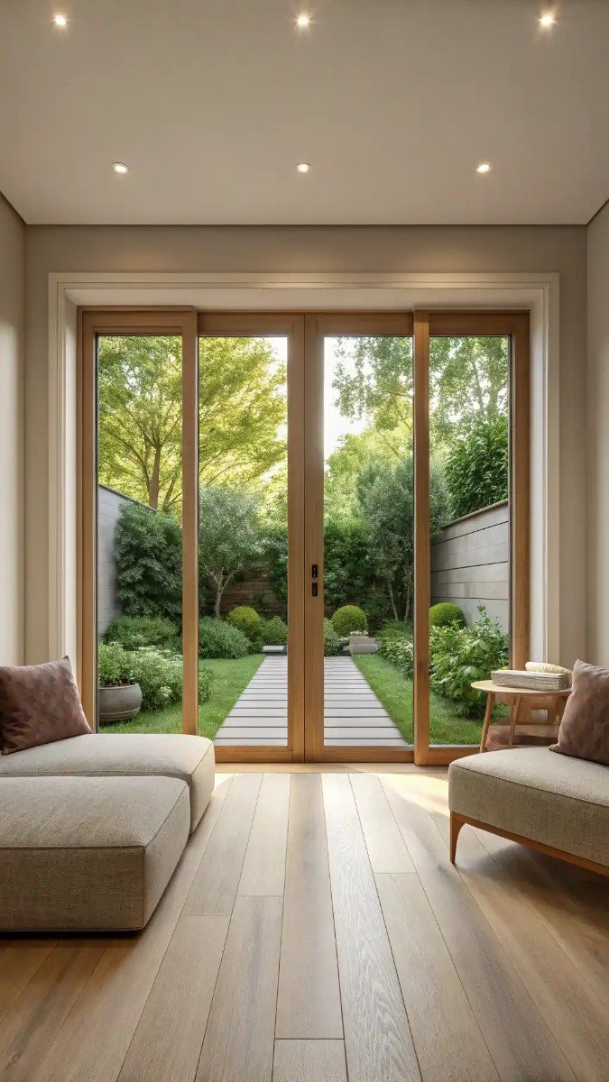small living room with garden doors 20
